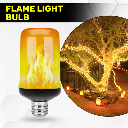 LED Flame Effect Light Bulb E27,Decorative Flickering Realistic Fire Lights Bulb,Festival Decoration Lamp,Black-B 2