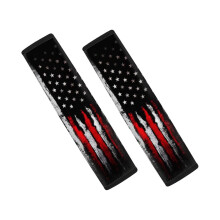 Vintage American Flag Car Seat Belt Cover Soft Padded Shoulder Protector Pack of 2 Universal Fit