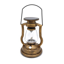 Retro Solar HäNgende Kerzen Licht LEDs ÖL Lampe Flackern Flammenlose Solar Laterne DraußEn Garten Garten Beleuchtung-Gold