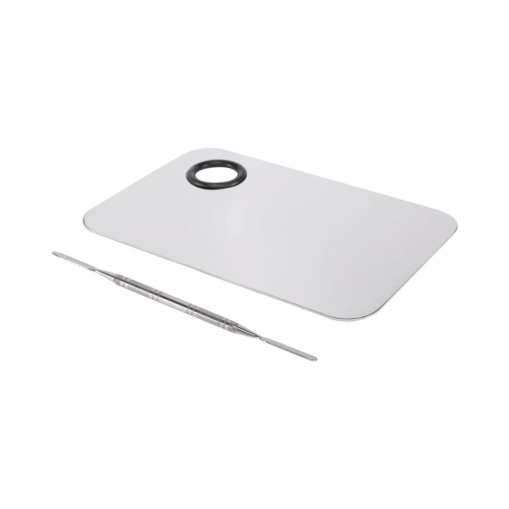 Typecat Silver Professional Makeup Palette Tray Mixed Make Stainless Steel Liquid Foundation Palette Watercolor Art Makeup Tools