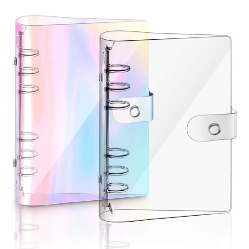 2 PCS A5 Rainbow Soft PVC-Notebook-Binder Klare Soft PVC-Notebook-Abdeckung, Loose Leaf Personal Planner Binder