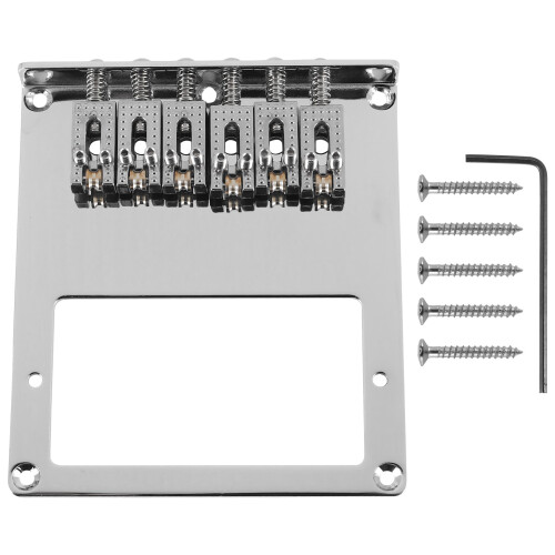 6 Roller Saddle 6 String Humbucker Guitar Bridge do Gitary Tele Telecaster (Chrome)
