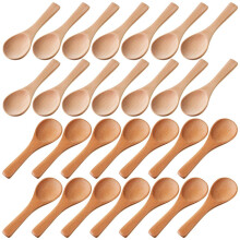 Petites CuillèRes en Bois CuillèRes une DéGustation Condiments CuillèRes une Sel pour Cuisine Cuisson Assaisonnement Huile Café Thé Sucre 30