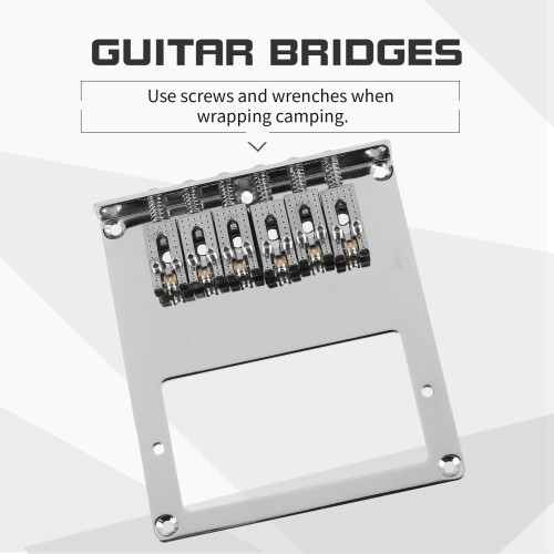 6 Roller Saddle 6 String Humbucker Guitar Bridge for Tele Telecaster Guitar (Chrome) 2