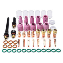 55 PièCes SéRies Kit D'Accessoires de Torche de Soudage TIG Buse D'Alumine Lentille à Gaz Court 10 Kit de Tasse pour TIG WP-17/18/26