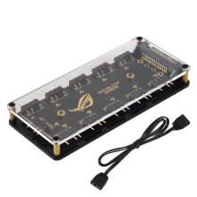 5V 3-Pins RGB LED-Splitter 10-Poorts Hub met 50 Cm 3-Pins Verlengsnoer, Perfect voor Veel RGB