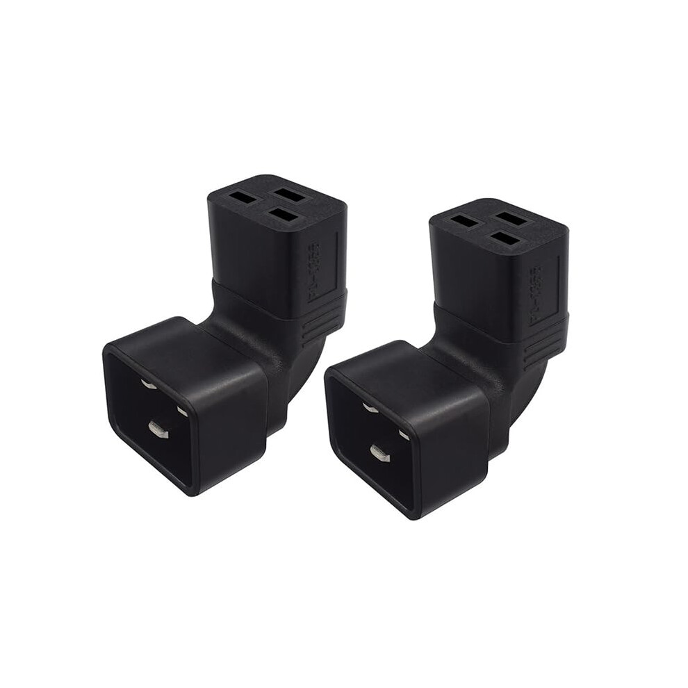 2 Pack C20 To 90 Degree C19 Power Adapter Iec Connector For Pdu Ups 16A 250V Spacesaving 9169991208145