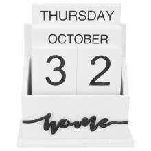 Holz Muschelschale Schreibtisch Block Kalender Permanent Holz Schreibtisch Kalender Woche Monat Datum Anzeige Hause BüRo Dekoration