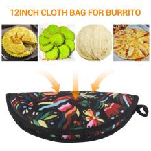 12inch Cloth Bag for Burrito,Portable Tortilla Warmer Pouch Home for Microwave Restaurant Food Pancake,C