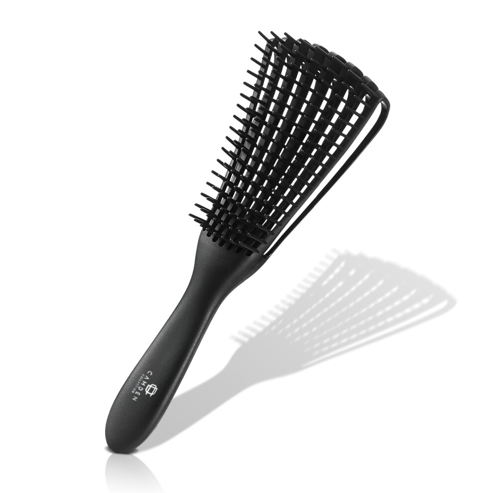 Black Detangling Brush For Curly Hair With Curl Defining Bristles, Gentle Scalp Care, Wet And Dry Use,