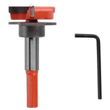 Set Guida per Trapano con Cerniera, Impugnatura Esagonale Regolabile 35Mm Punta Forstner, Guida per Trapano con Cerniera Nascosta