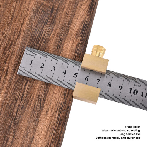 2Pcs Brass Scribe Ruler Positioning Limit Blocks for Accurate Marking 2
