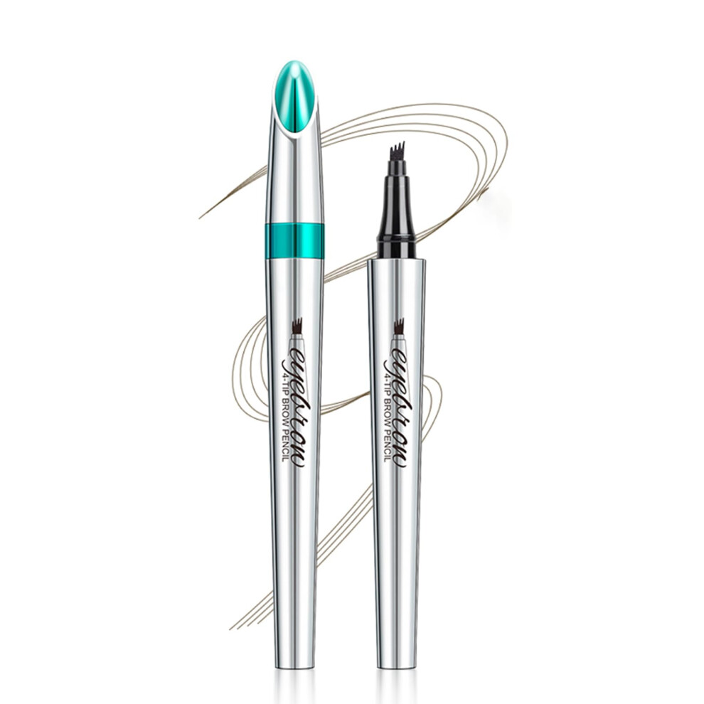 Brown Waterproof Microblading Eyebrow Pen 4Point Tip For Natural Longlasting Brows Dark