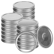Couvercles et Anneaux de Bocaux Mason pour Bocaux de Conserve à Goulot Large, Couvercles de Type Fendu éTanches, Bouchons de Couvercles de Bocaux de