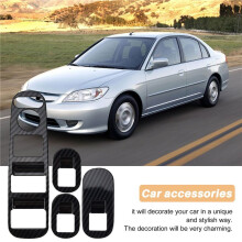 for  HRV HR-V VEZEL 2014-2020 Carbon Fiber Door Handle Window Lift  Panel Cover Trim Decorator Accessories