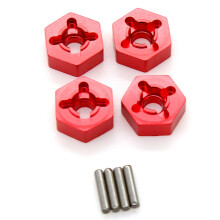 Metal 12mm Combiner Wheel Hub Hex Adapter for  104001 1/10 RC Car Upgrade Parts Accessories,Red