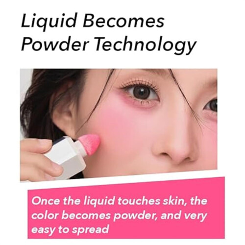 LongLasting Liquid Blush with Sponge Applicator, Sweat Proof LiquidtoPowder Finish JC04 1