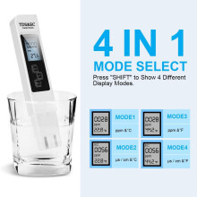 PH Meter and TDS Meter,Digital Water Quality Tester, 0-9990 PPM, EC and Temperature Measurement 0.01 PH High Precision
