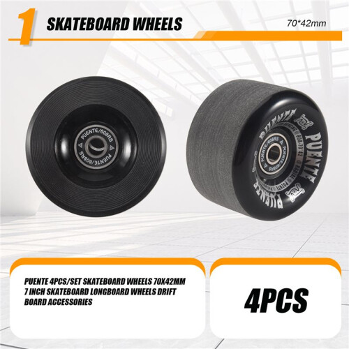PUENTE 4 Unidades / Conjunto de Rodas de Skate 70X42Mm Rodas de Skate Longboard de 7 Polegadas AcessóRios de Deriva 2