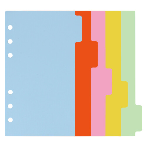 10 Sets A6 Subject Dividers Paper Sheet, Punched File Card Dividers,Tabbed Index Divider for Notebook Insert Planner
