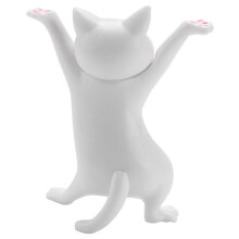Dance Cat Kabelloser Kopfhörerständer mit Stifthalter, Headset-Halterung für AirPods 1 & 2 und Pro Desktop-Display (Weiß)