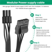6Pin auf 4  Modular Strom Versorgung Kabel 6Pin auf 4 IDE Kabel für  RM1000X RM850X RM750X RM650X RM550X Modular