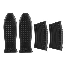Guss Eiserne Pfannen Griff Abdeckungen Set Rutschfester Silikon Topf Lappen BestäNdig für KüChe für Pfannen Grill Platten Kochgeschirr Schwarz