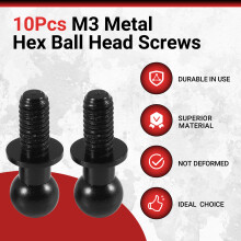 10Pcs M3 Metal Hex   Screws for  TT01 TT02 Sakura D5 1/10 RC Drift Car Spare Parts Universal,Black