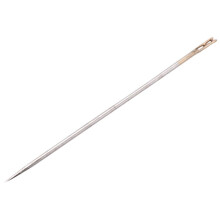 2Pcs Wooden Needle Case with 12 Gold Tail Back Hanging Needles and 4 Large-Eye Leather Stitching Needles for Handmade Sewing