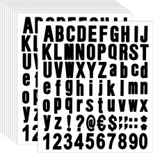 770 PeçAs, 10 Folhas, Kit de NúMeros de Letras de Vinil Autoadesivas, Adesivos de NúMero Do Alfabeto para Caixa de Correio (Preto, 1 Polegada)