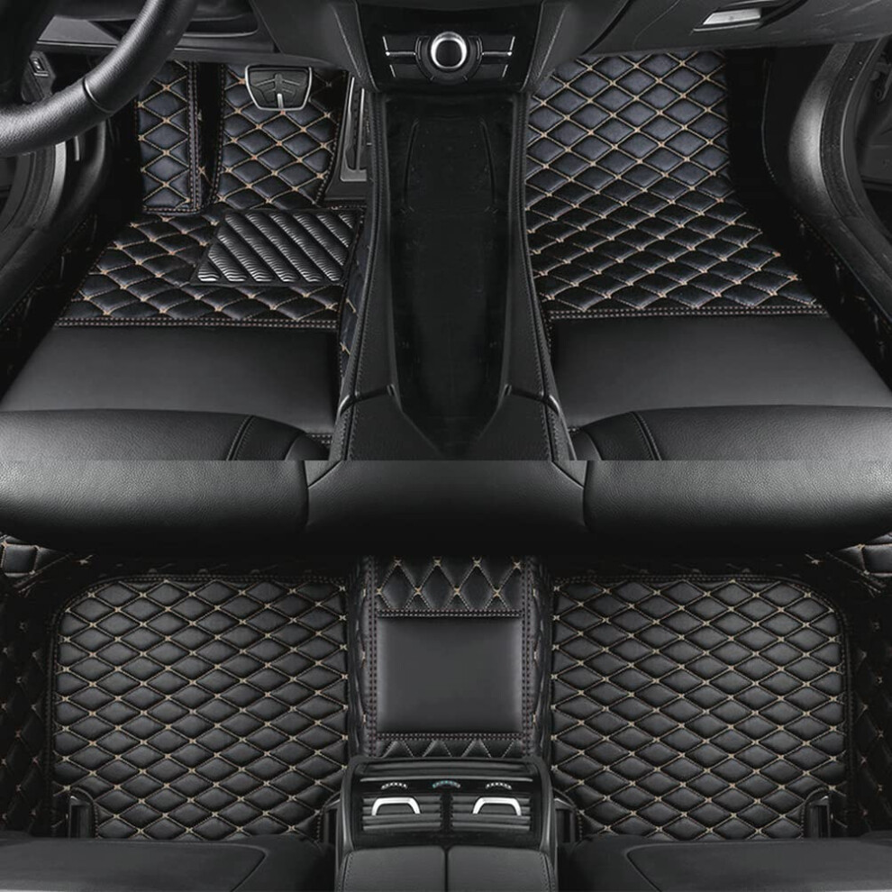 Custom Fit Luxury Leather Car Floor Mats 3D Allweather Protection For Suv Sedan Black/Beige 9169991208442