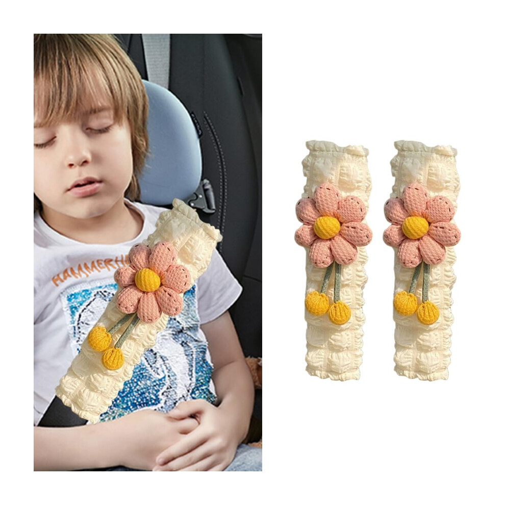 Car Seat Belt Cover 2Pcs Soft Breathable Shoulder Pad Cushion For Women Girls Universal Fit Pink 9169991208510