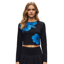 (L, Black) Hauts à col rond pour femmes, printemps-automne, manches longues, ornés de rivets, coupe ajustée, chemisier fleuri