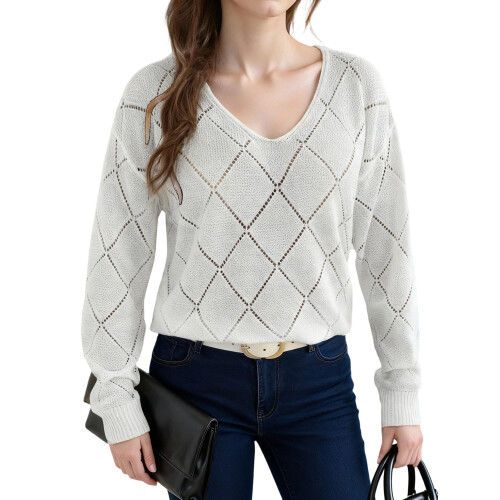 (XL, White) Pulls amples en look décontracté.