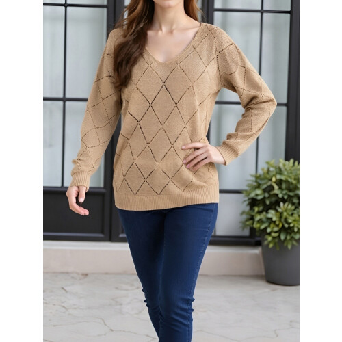 (XL, Khaki) Pulls amples en look décontracté. 2