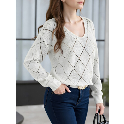 (M, White) Pulls amples en look décontracté. 1