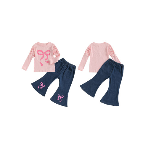 (3-4 Years, Pink) Σετ παντελονιών για φθινοπωρινό outfit 1