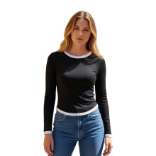 (S, Black) T-shirt femme à pour l'automne/hiver.