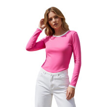 (XL, Pink) T-shirt femme à pour l'automne/hiver.