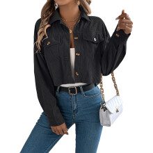 (L, Black) Surchemise femme en pour l'automne.