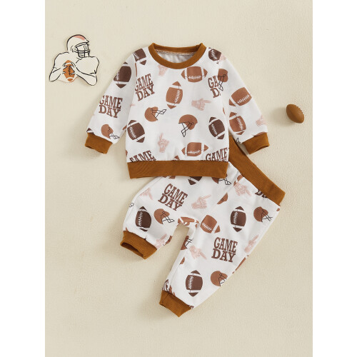 (6-12 Months, Khaki) Φθινοπωρινά ρούχα για λαιμόκοψη, γράμματα/ράγκμπι. 2