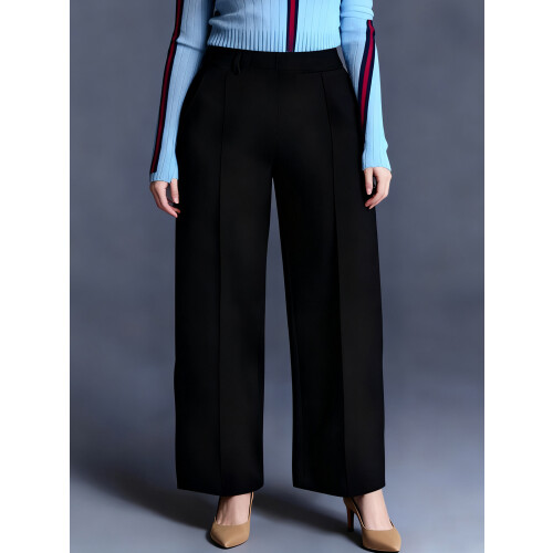(XXXL, Black) Γυναικείο παντελόνι μεγάλα φαρδιά μπατζάκια. 2