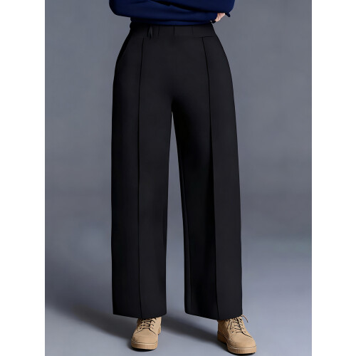 (XL, Black) Γυναικείο παντελόνι μεγάλα φαρδιά μπατζάκια. 2