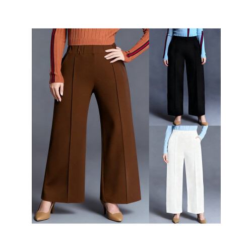 (XXXXXL, Brown) Γυναικείο παντελόνι μεγάλα φαρδιά μπατζάκια. 2