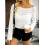 (L, White) Γυναικεία Φθινοπωρινά Ριχτά Μακρυμάνικο Πουλόβερ 5