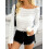 (L, White) Γυναικεία Φθινοπωρινά Ριχτά Μακρυμάνικο Πουλόβερ 4