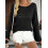(M, Black) Γυναικεία Φθινοπωρινά Ριχτά Μακρυμάνικο Πουλόβερ 3