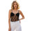 (XL, Black) Γυναικείο καλοκαιρινό αμάνικο τοπ με δαντέλα και στενή γραμμή 1