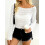(XL, White) Γυναικεία Φθινοπωρινά Ριχτά Μακρυμάνικο Πουλόβερ 5