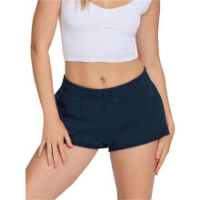 (M, Dark Blue) Short de yoga décontracté d'été pour femme, couleur unie, taille élastique, short de jogging ample